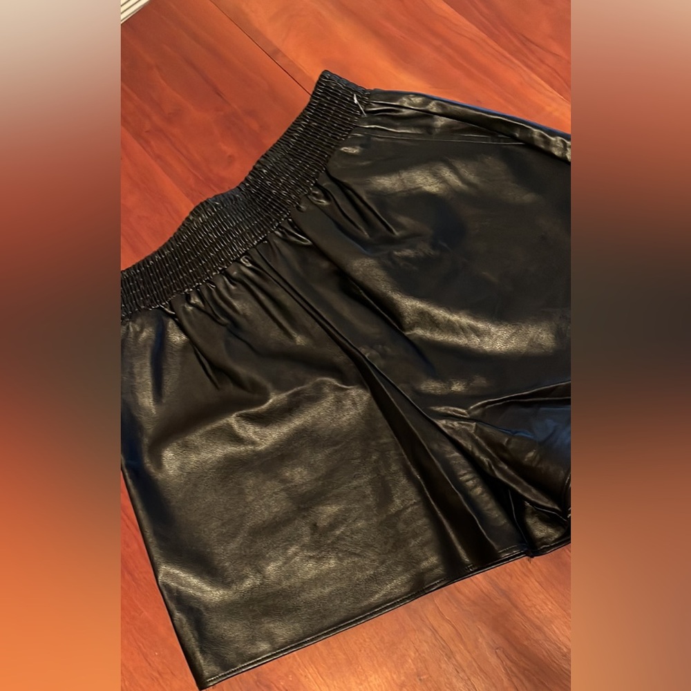 Stellas Dallas Black Leather Shorts